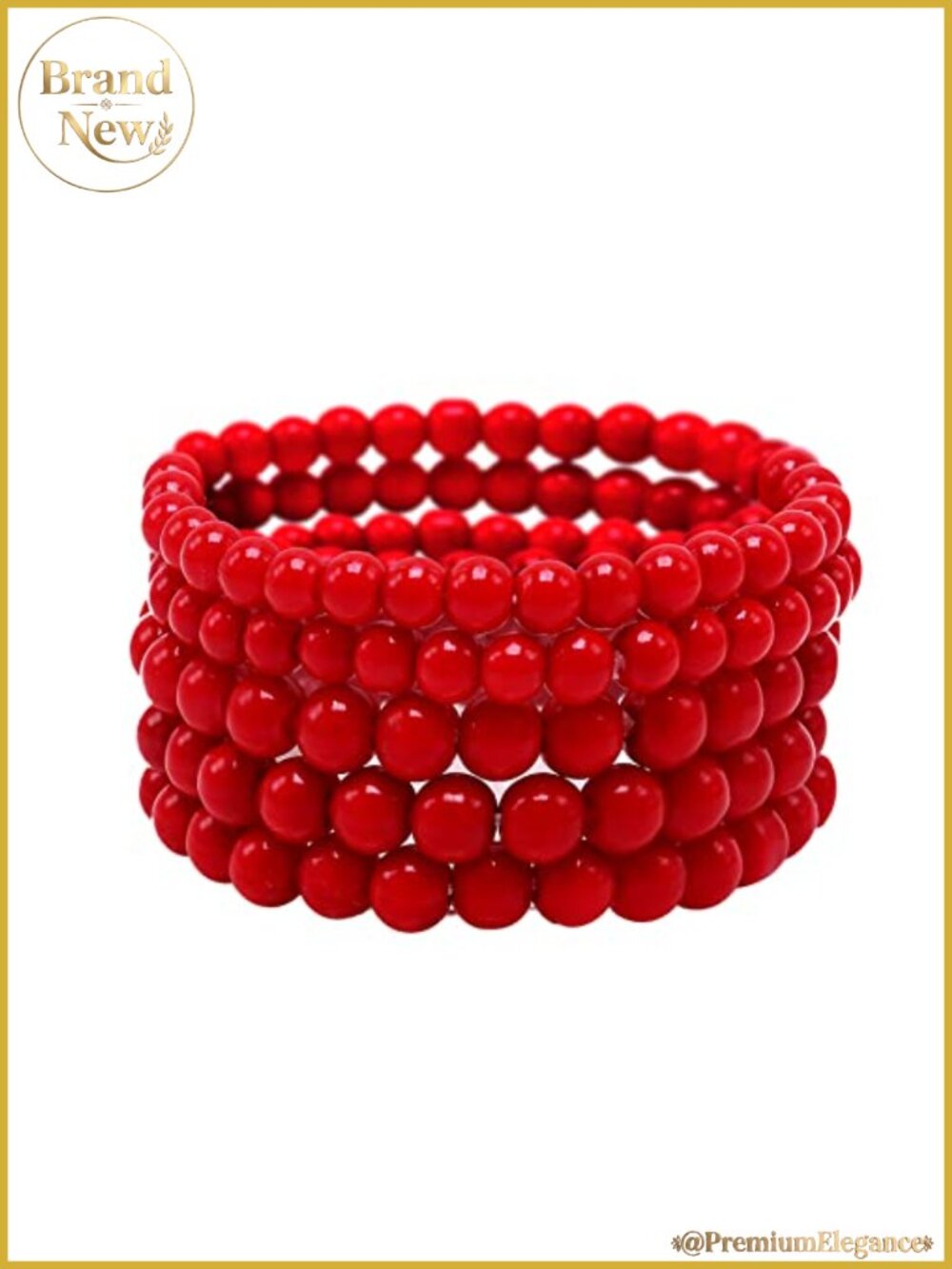 5-Piece Faux Pearl Stretch Bracelet Set for Women
